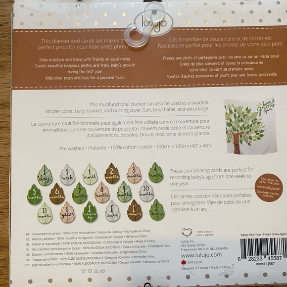 Lulujo baby’s first year here I grow again blanket and card set - Picture 3 of 7